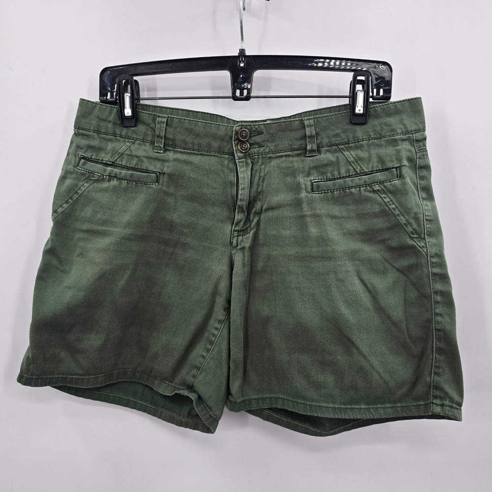 Jolt Shorts Womens 7 Olive Green Utility Shorts Double Button